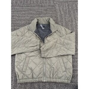 Vuori Womens Size Medium Quilted Jacket Puffer Hunter Green Full Zip EUC